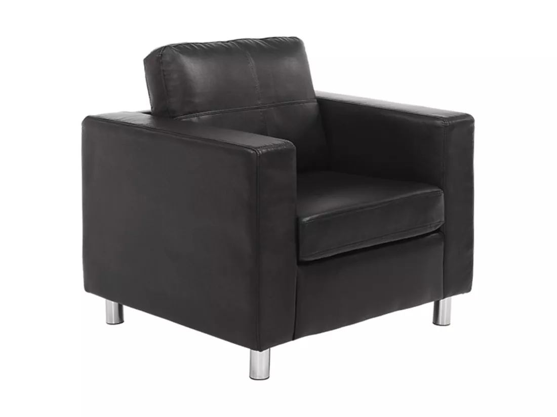Canapés 3 places 2 places et un fauteuil en simili ACKLEY - Noir