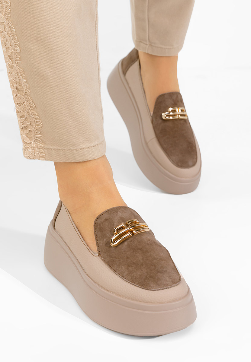Mocassins semelle epaisse bruns Graziella