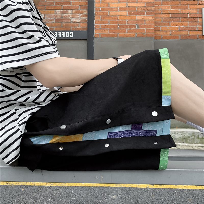Shineon Studio - Rechte shorts met patroonprint en twee stukken