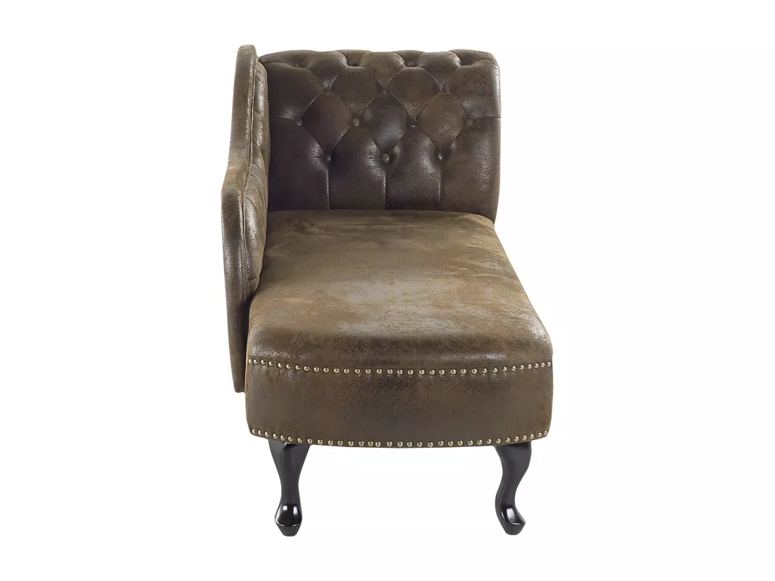 Méridienne Chesterfield marron côté droit NIMES
