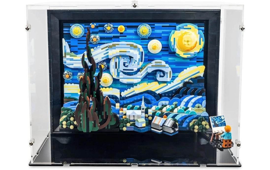 Baukasten Acryl-Display für LEGO 21333 Vincent van GoghAcry-Display-Box mit schwarzem Boden für LEGO Vincent van Gogh Sternennacht