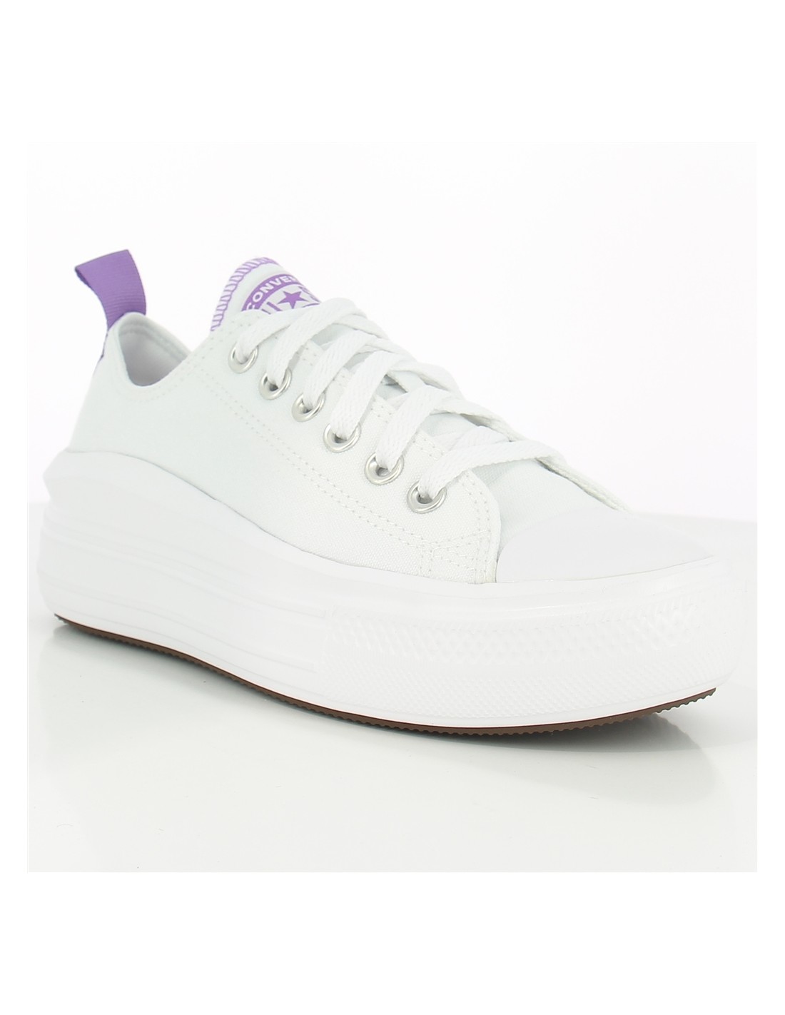 converse sneakers compensées basses femme ctas move ox blanc mauve