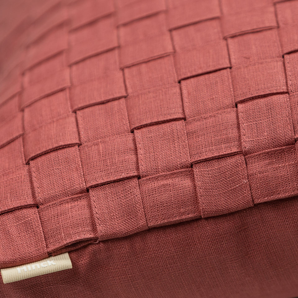 Kussen Woven linnen mineralred