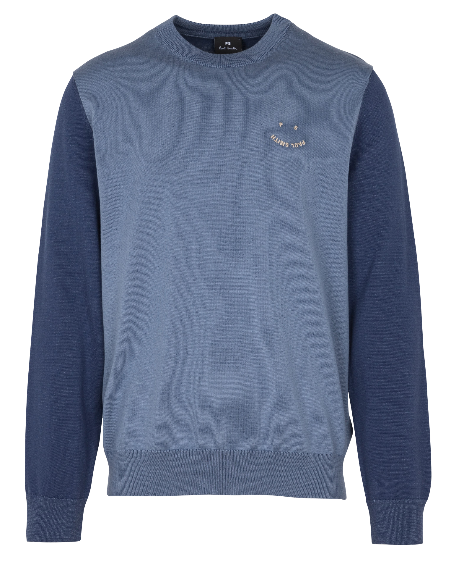 Pull col rond regular en coton bio | Bleu