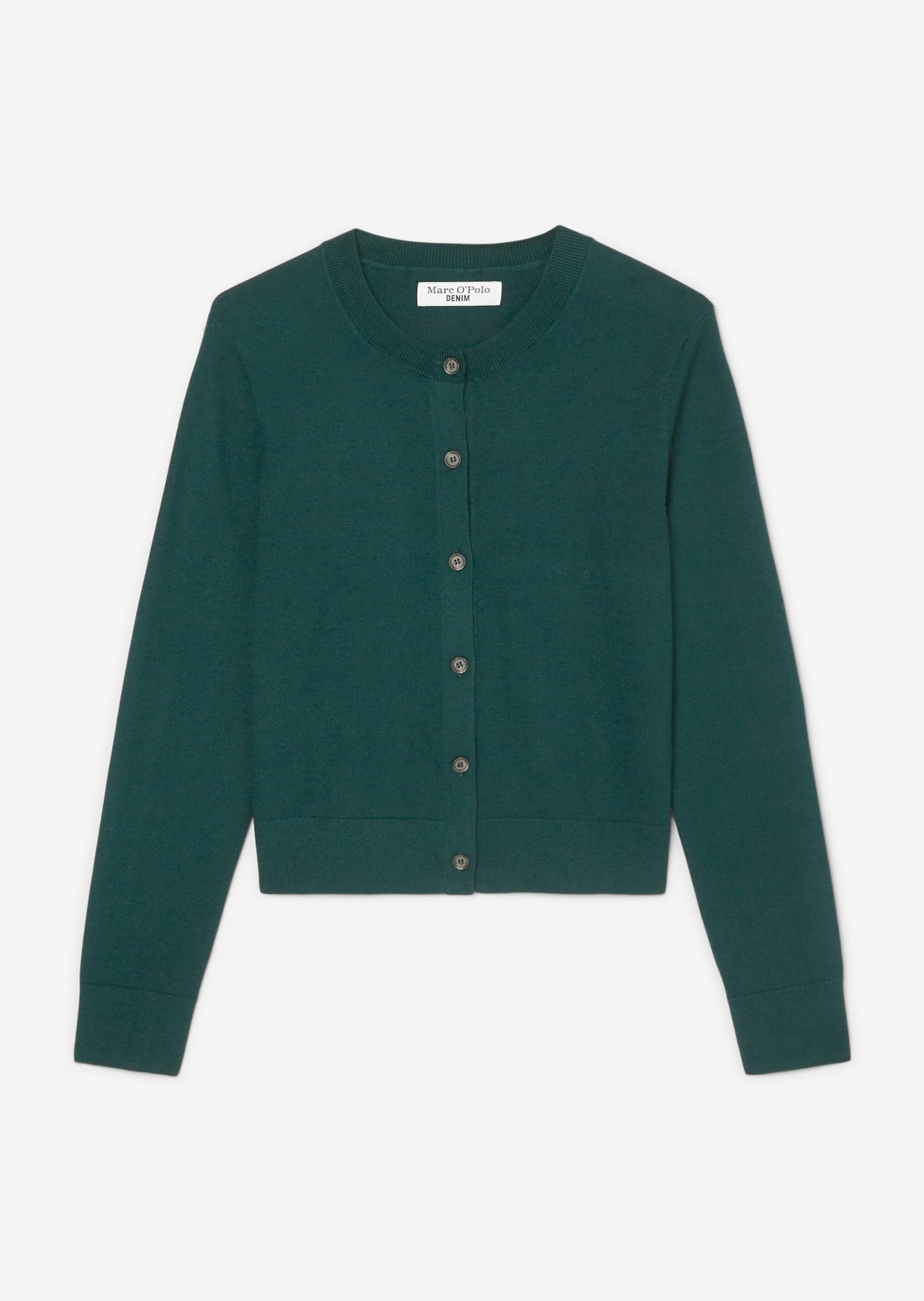 Rundhals-Cardigan regularaus Soft Cotton Stretch