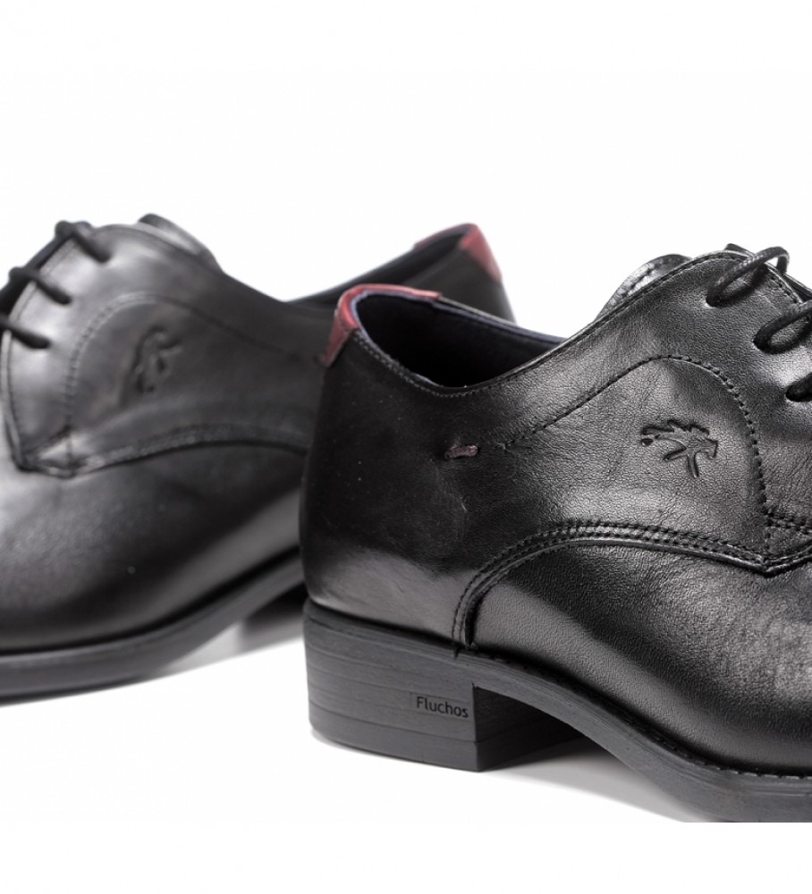 Sapatos Fluchos Luke F1055 em couro preto