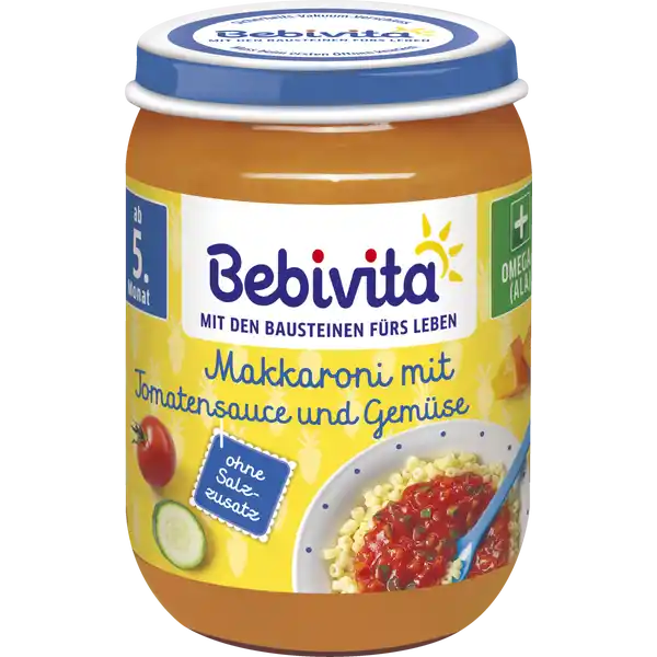 Bio Makkaroni mit Tomatensauce & Gemüse