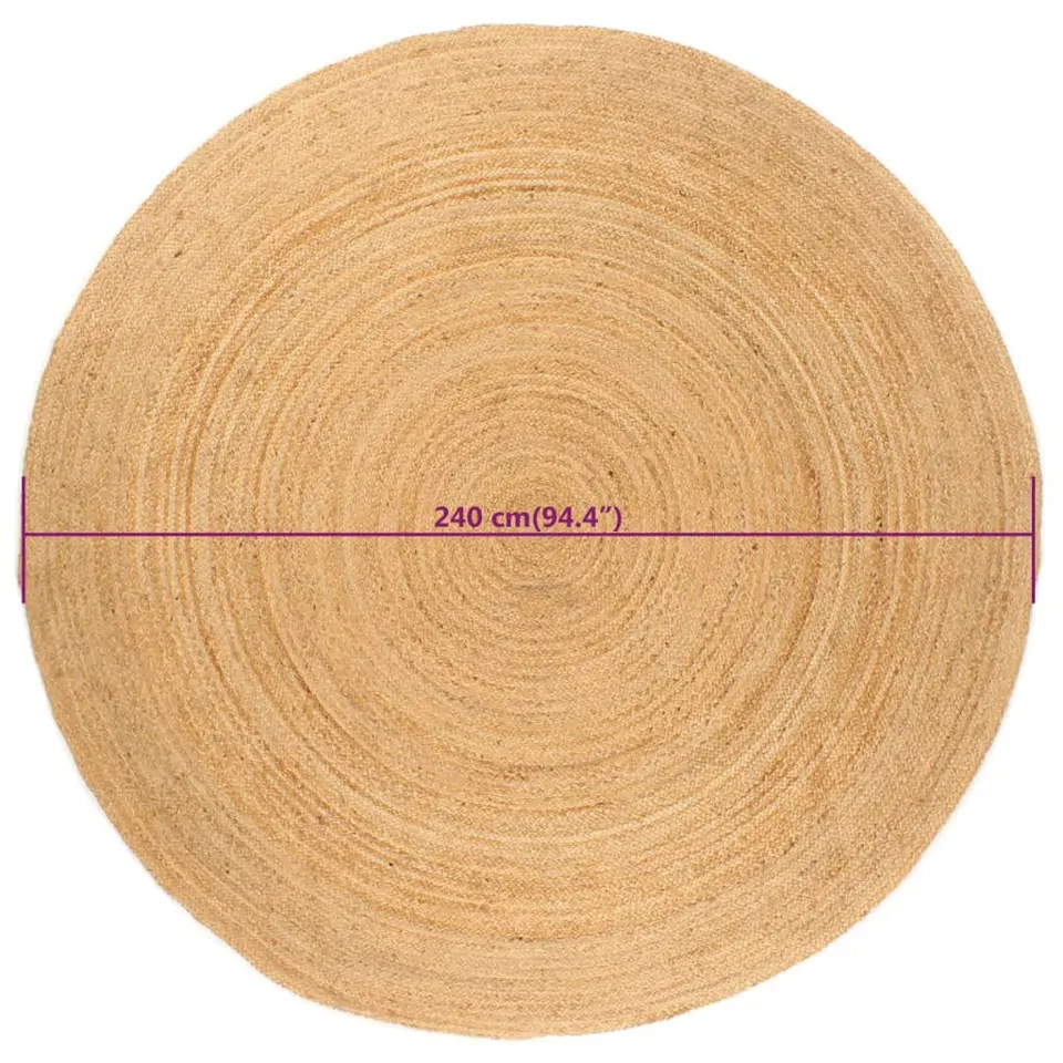 vidaXL - Vloerkleed - Beige - Jute - 240 cm