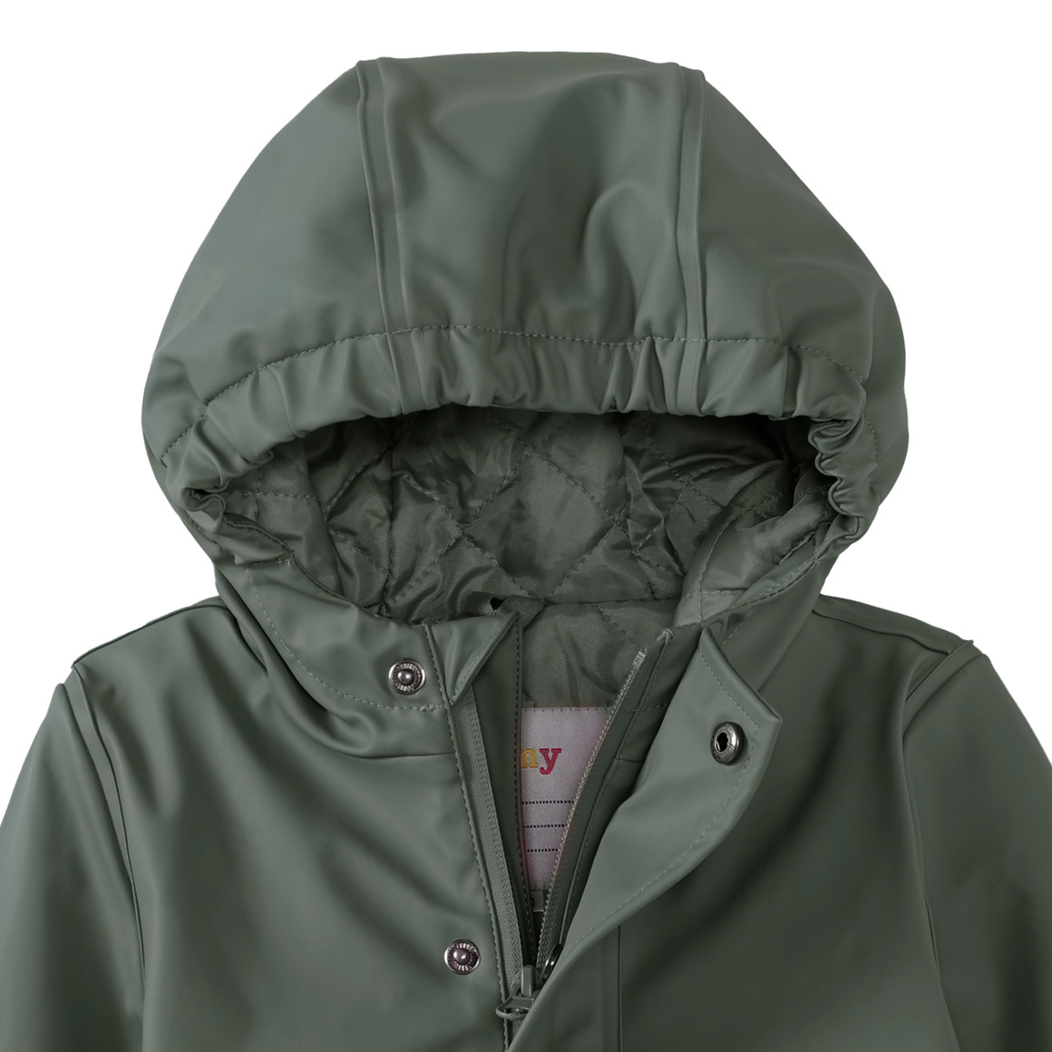 Famy Baby Regenjacke mit gestepptem Futter oliv