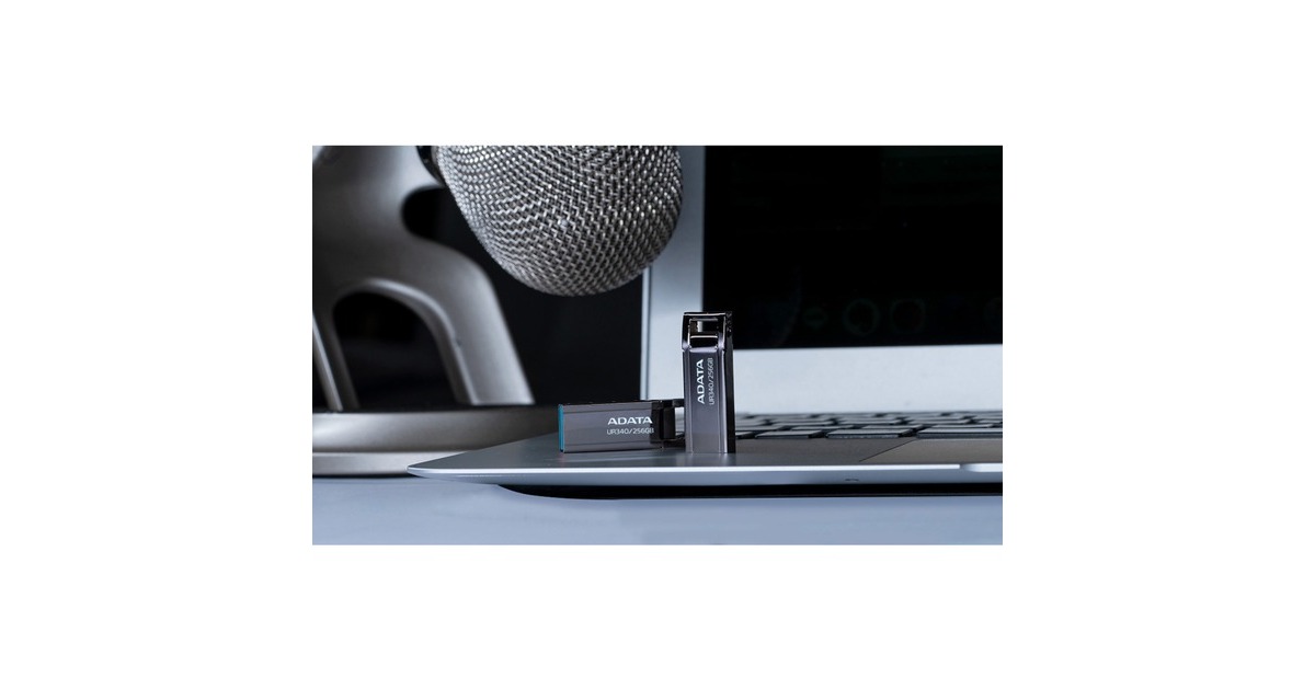 ADATAUR340 256 GB usb-stick  (nikkel, USB-A 3.2 Gen 1)
