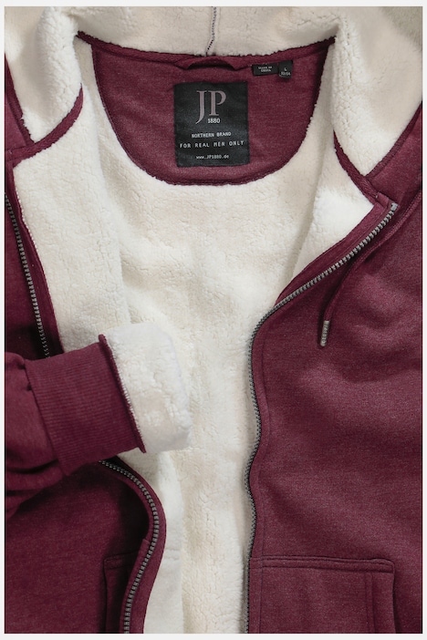 JP 1880 Hoodiejacke, Outdoor, Sweatjacke, Kapuze, Teddyfutter, Zipper, bis 8 XL