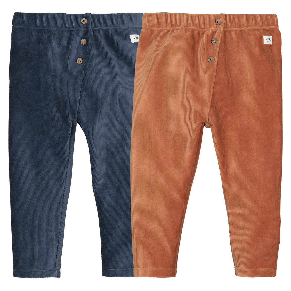 COLEÇÃO LA REDOUTE<br>Conjunto de 2 leggings de veludo canelado