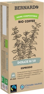 Bernardo Coffee DOLCE Kaffeekapseln Espresso Kaspeln, 10 Stück