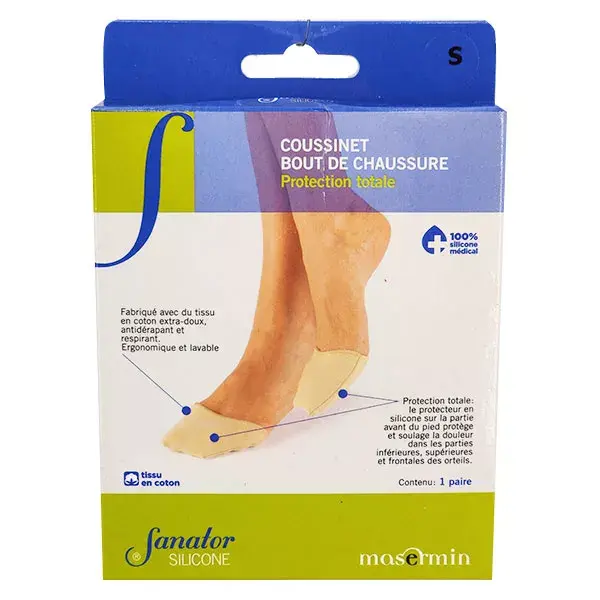 Protetores de dedos de silicone Sanator, tamanho 36-38, 1 par