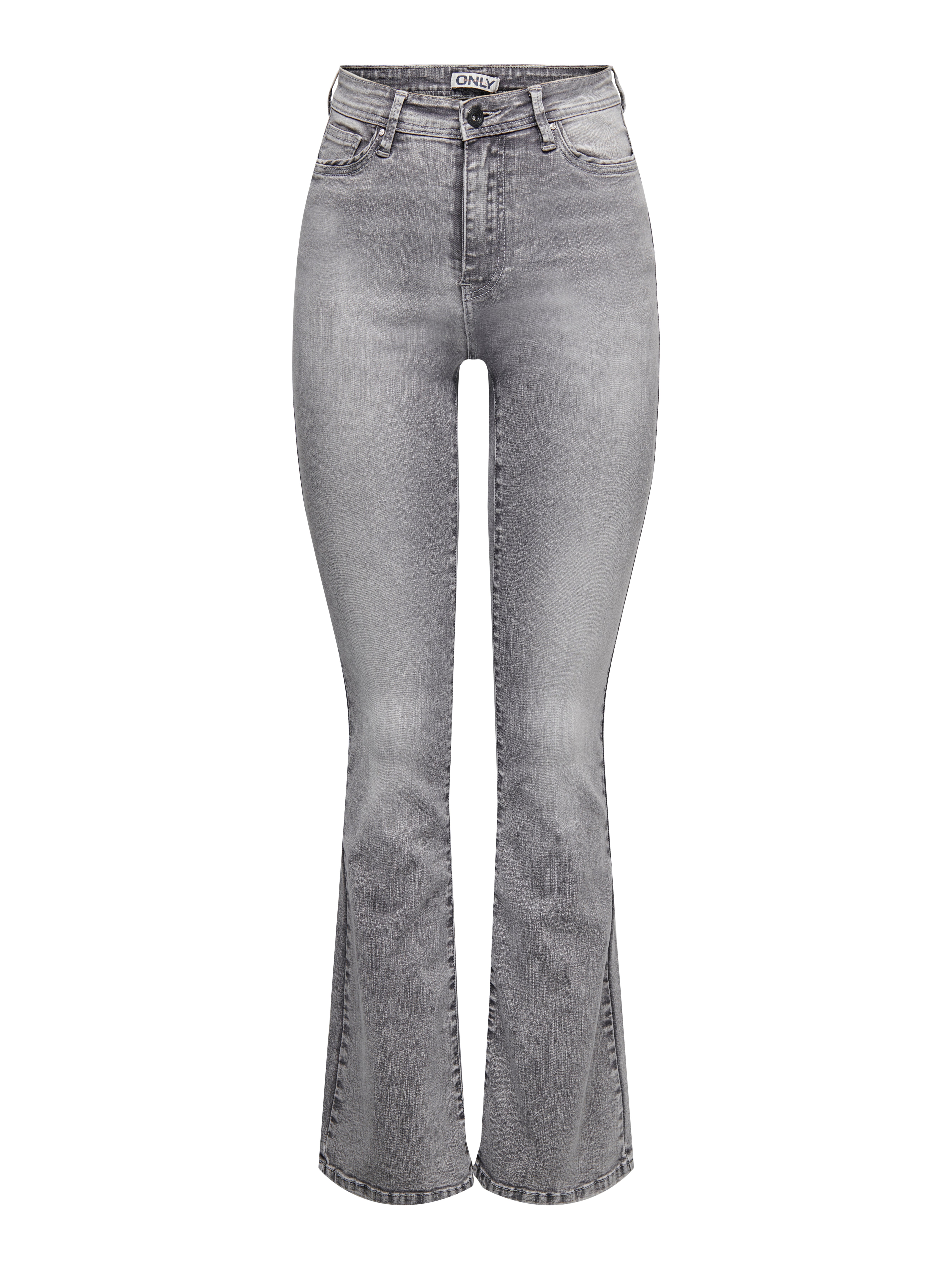 ONLWAUW Hohe Taille Ausgestellt Jeans Medium Grey Denim