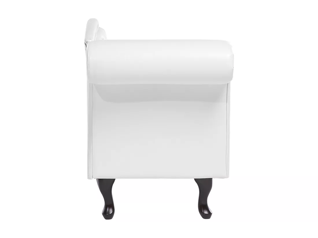 Chaise longue Chesterfield en cuir PU blanc LATTES