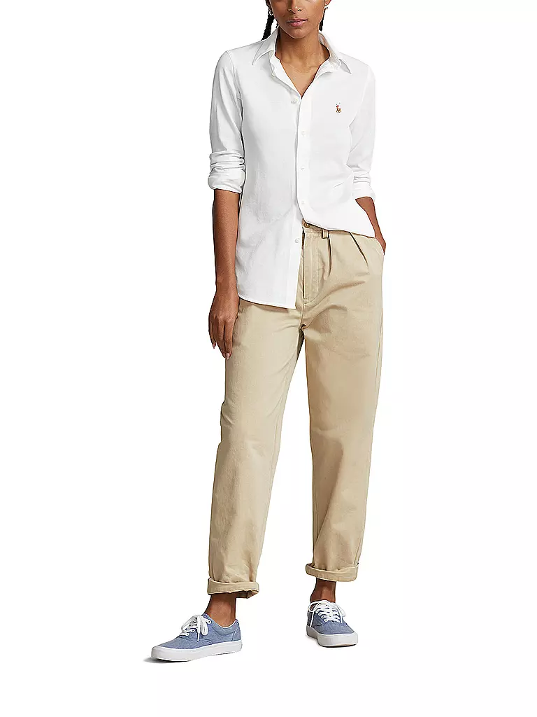 POLO RALPH LAUREN Bluse Skinny Fit HEIDI weiss