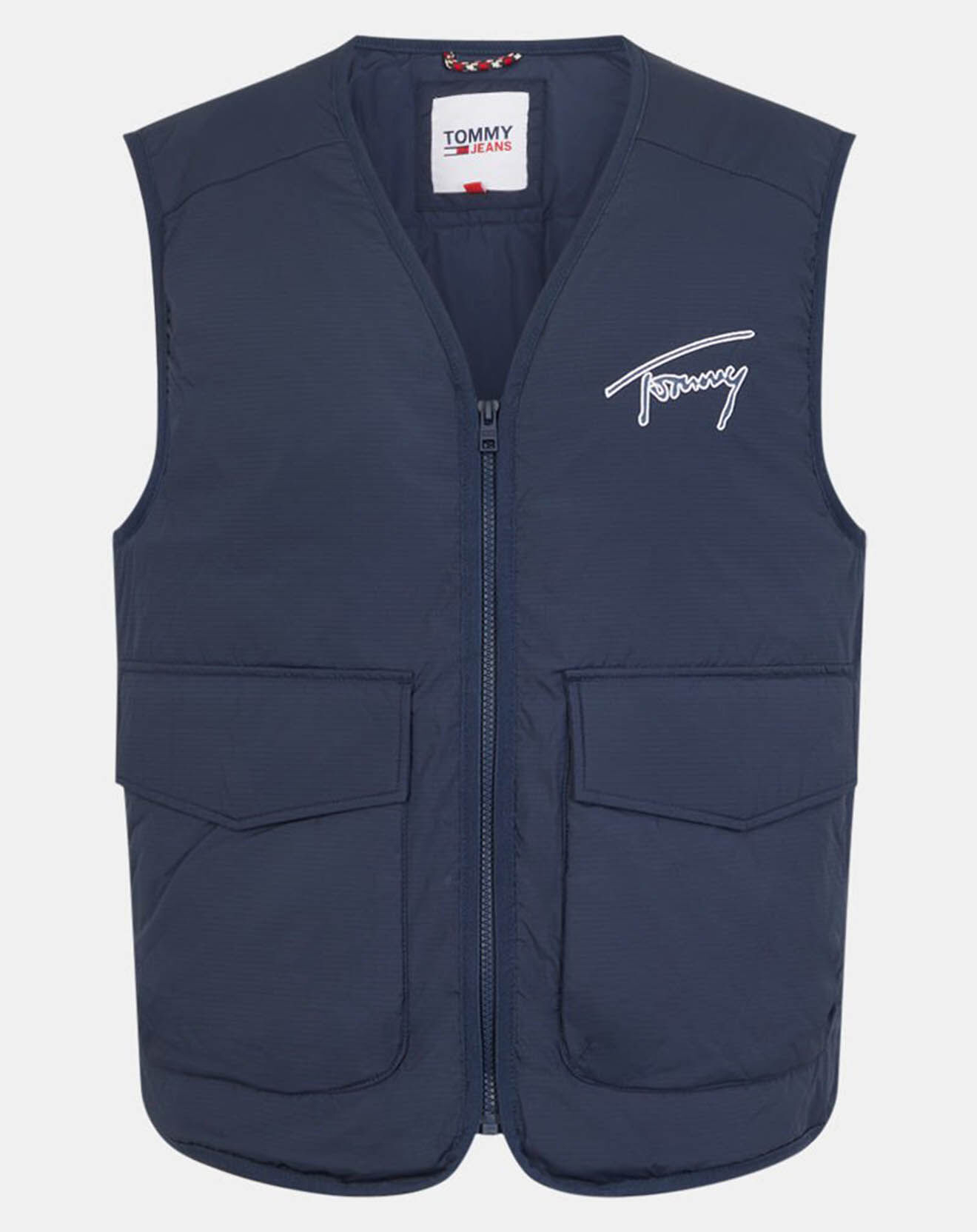 Tommy Jeans Blouson light sans manches Signature bleu marine