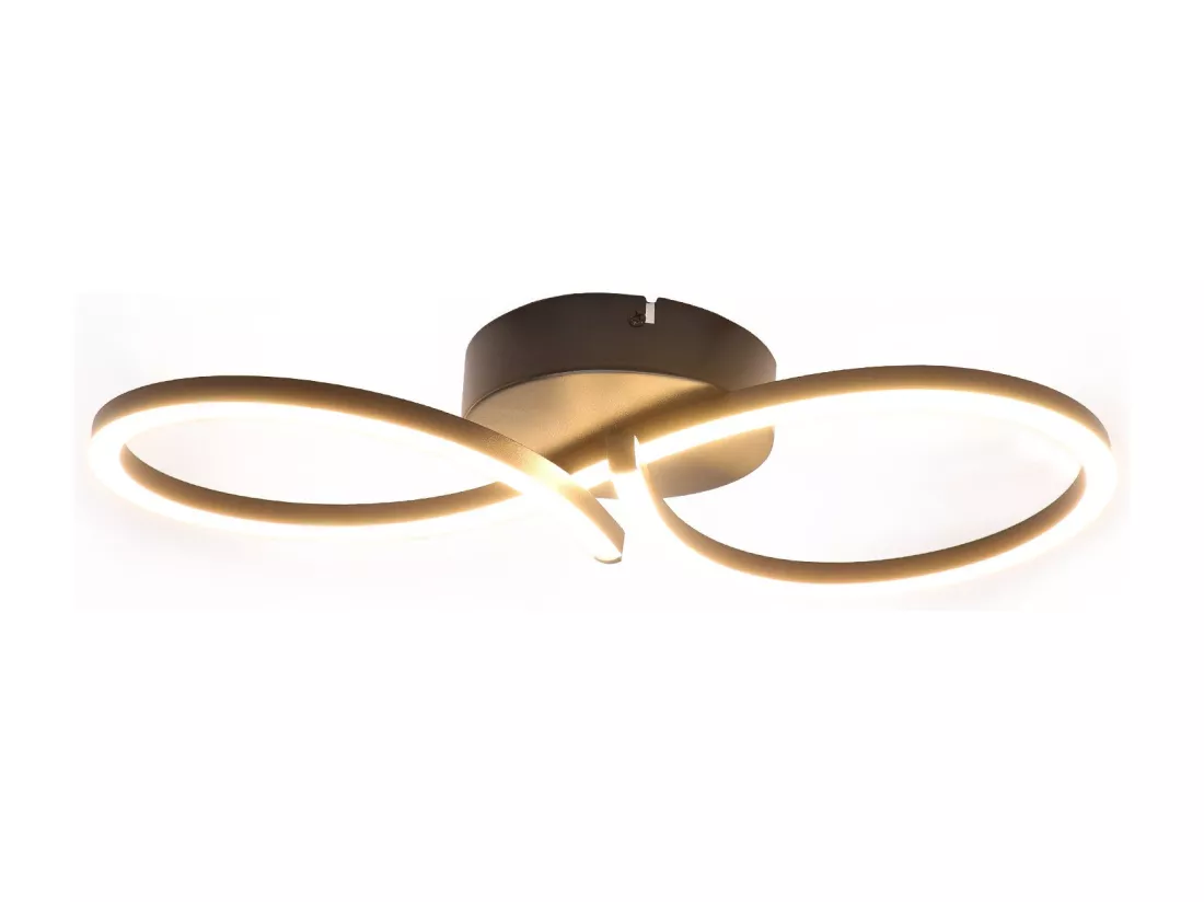 NETTLIFE Plafonnier LED Salon 24W Moderne Créatif Noir Lampe Cuisine 3000K Blanc Chaud