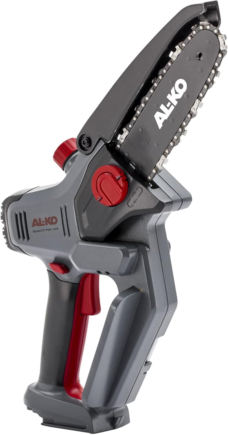AL-KO Akku-Minikettensäge CSM 1815, 18 V Li-Ion, 15 cm Schnittlänge, Schnittstärke 13 cm, SDL® Smart dynamic lubrication, inkl. Akku, Ladegrät,Tragekoffer und Kettenöl