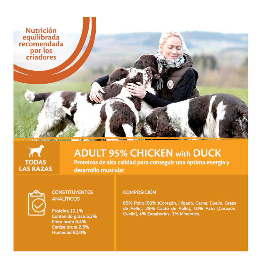 Lata de 400g Wellness Core sabor Frango e Pato para cães