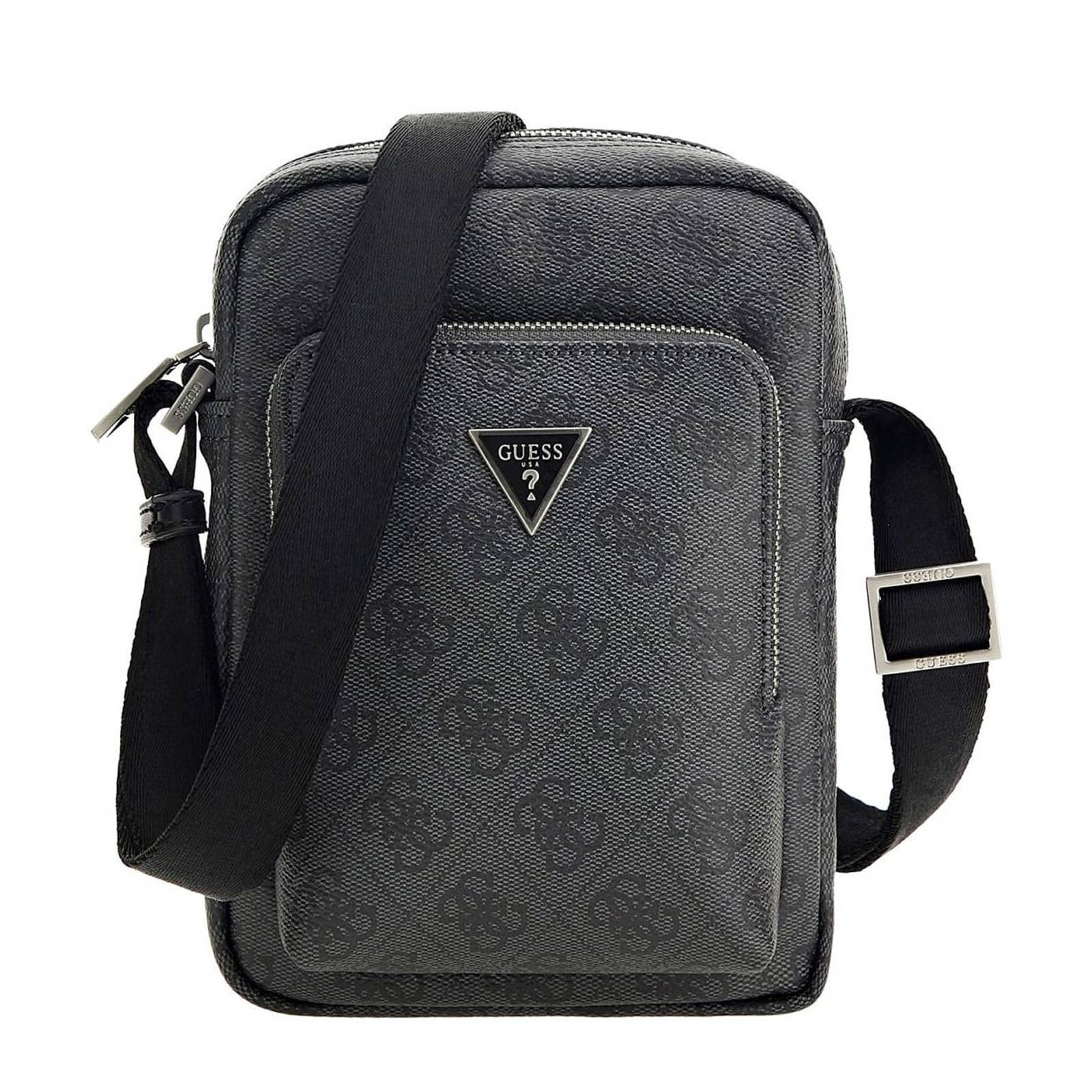 GUESS schoudertas met logoprint grijs