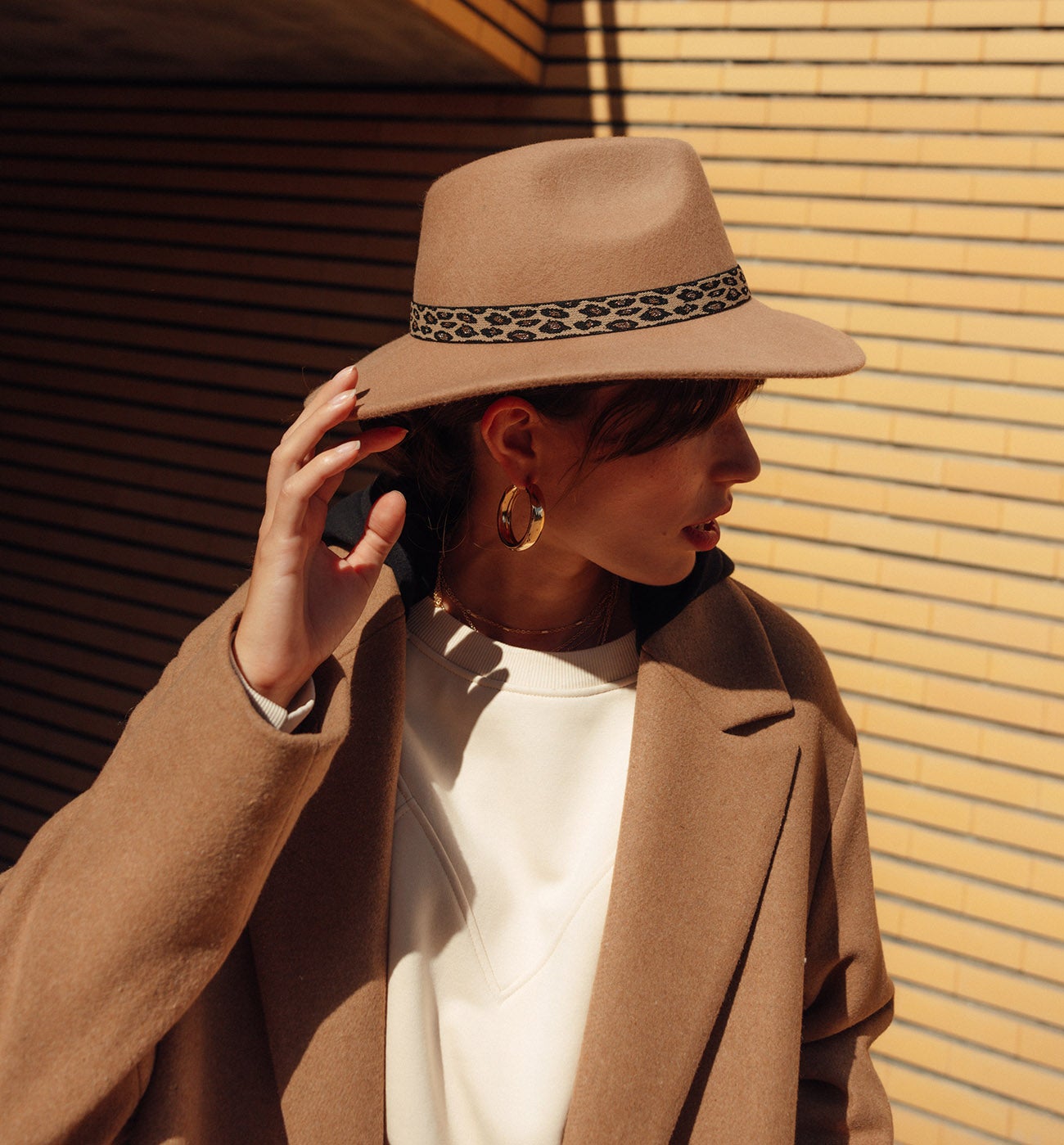 Chapeau en feutrine Femme - Camel
