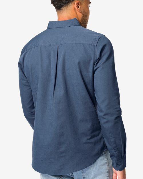 herenoverhemd met linnen bleu
