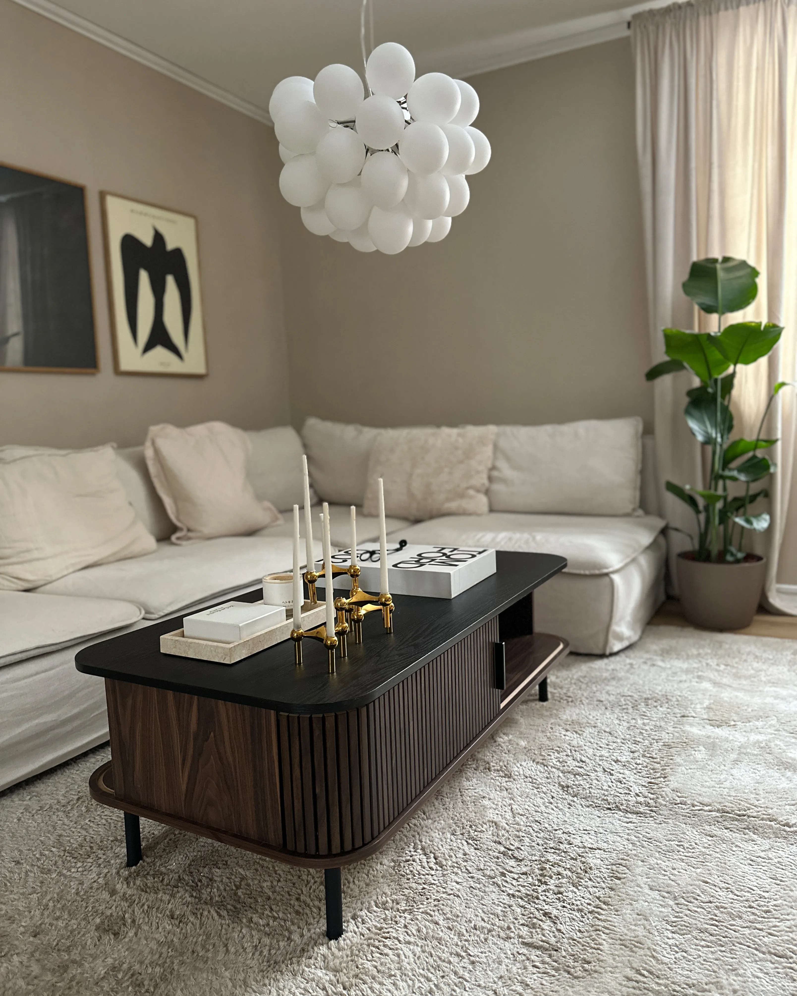 Salontafel JOSE Donkerbruin met opbergruimte
