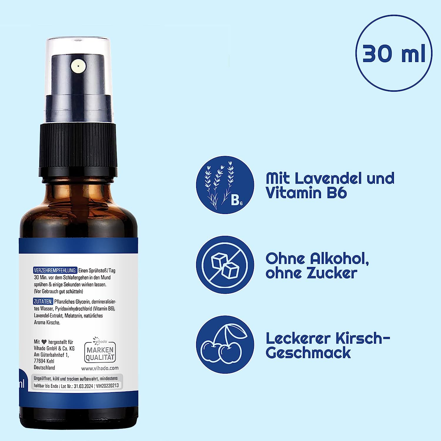 Vihado Melatonin Spray Kirsche