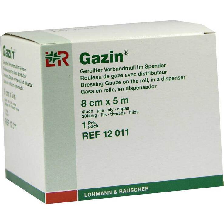 Gazin Verbandmull 8cmx5m 4fach gerollt, 1 St
