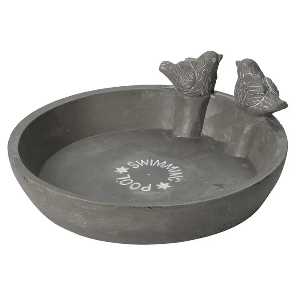 Pro Garden Vogelbad/voederschaal - grijs - D23 cm