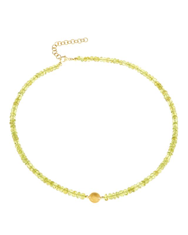 Collier, Peridot, Silber 925 vergoldet