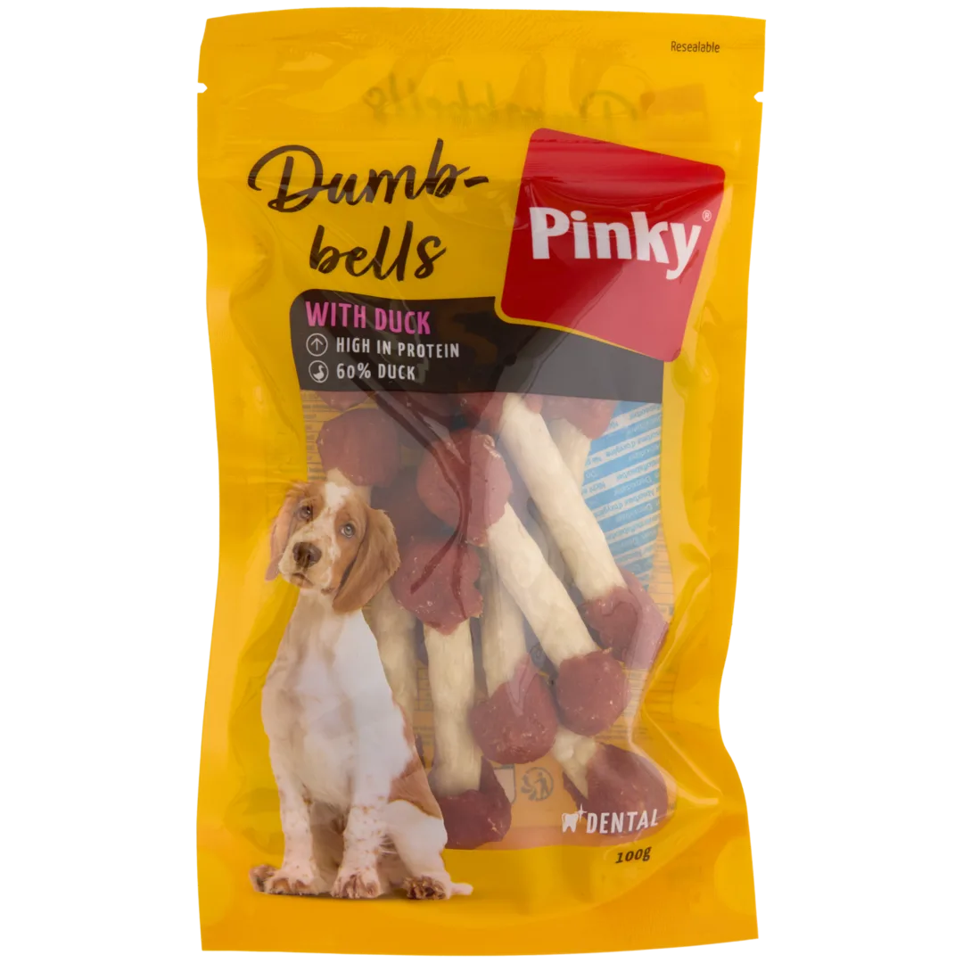 Bâtonnets à mâcher pour chien Pinky Duck Dumbbells
