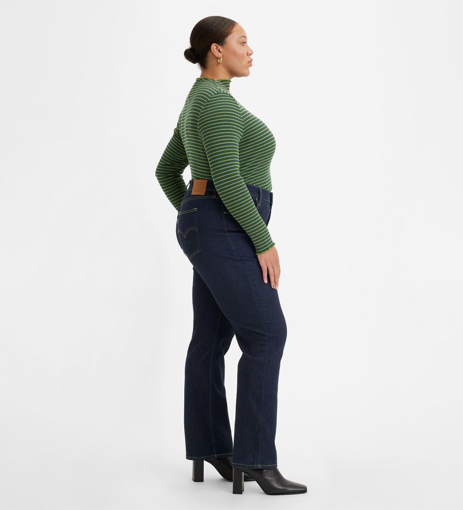 Calça jeans Levi's 724 Pl Hr reta, cor índigo escuro.