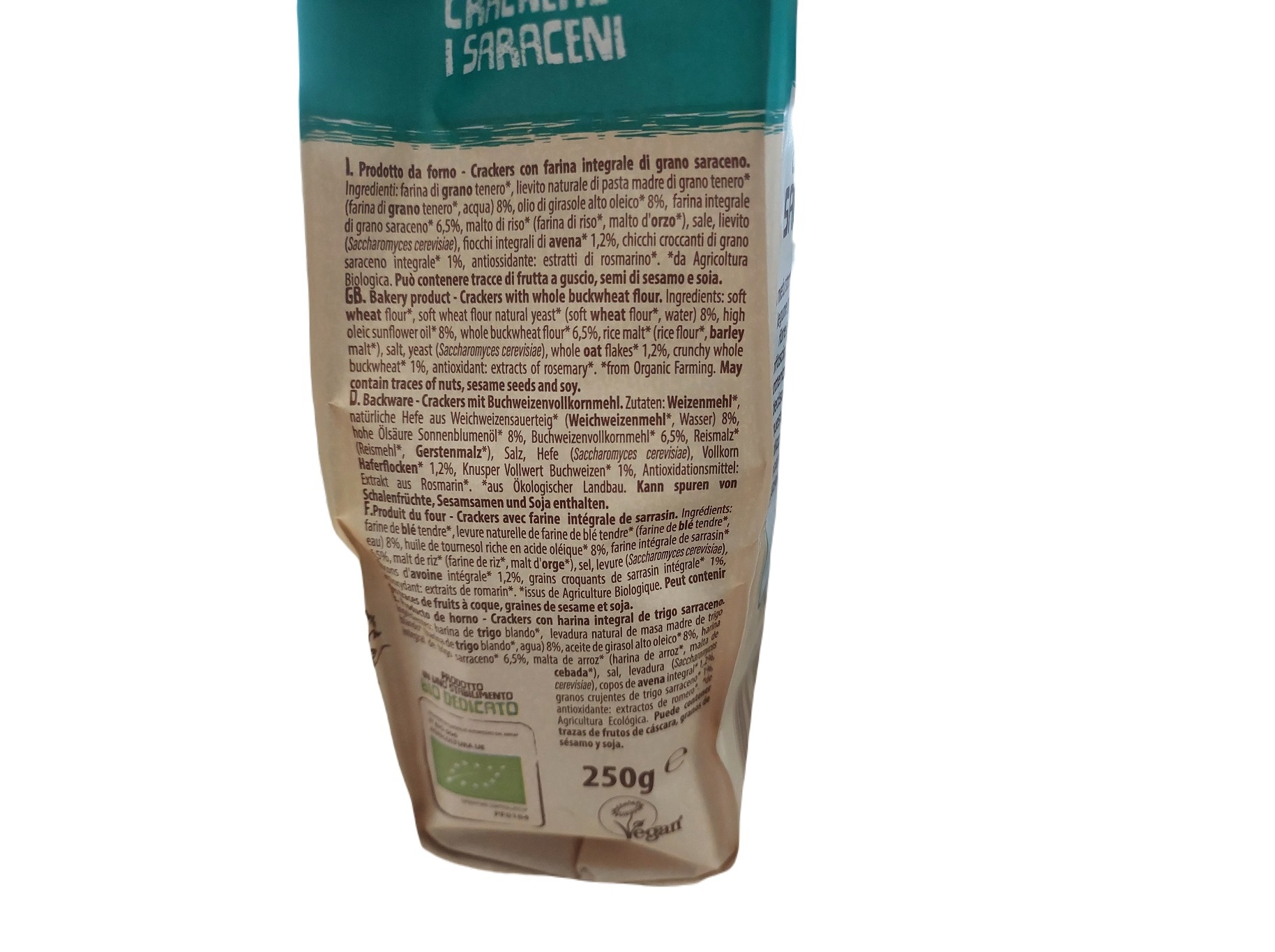 CRACKERS YUKYBIO TRIGO SARRACENO BIO 250G