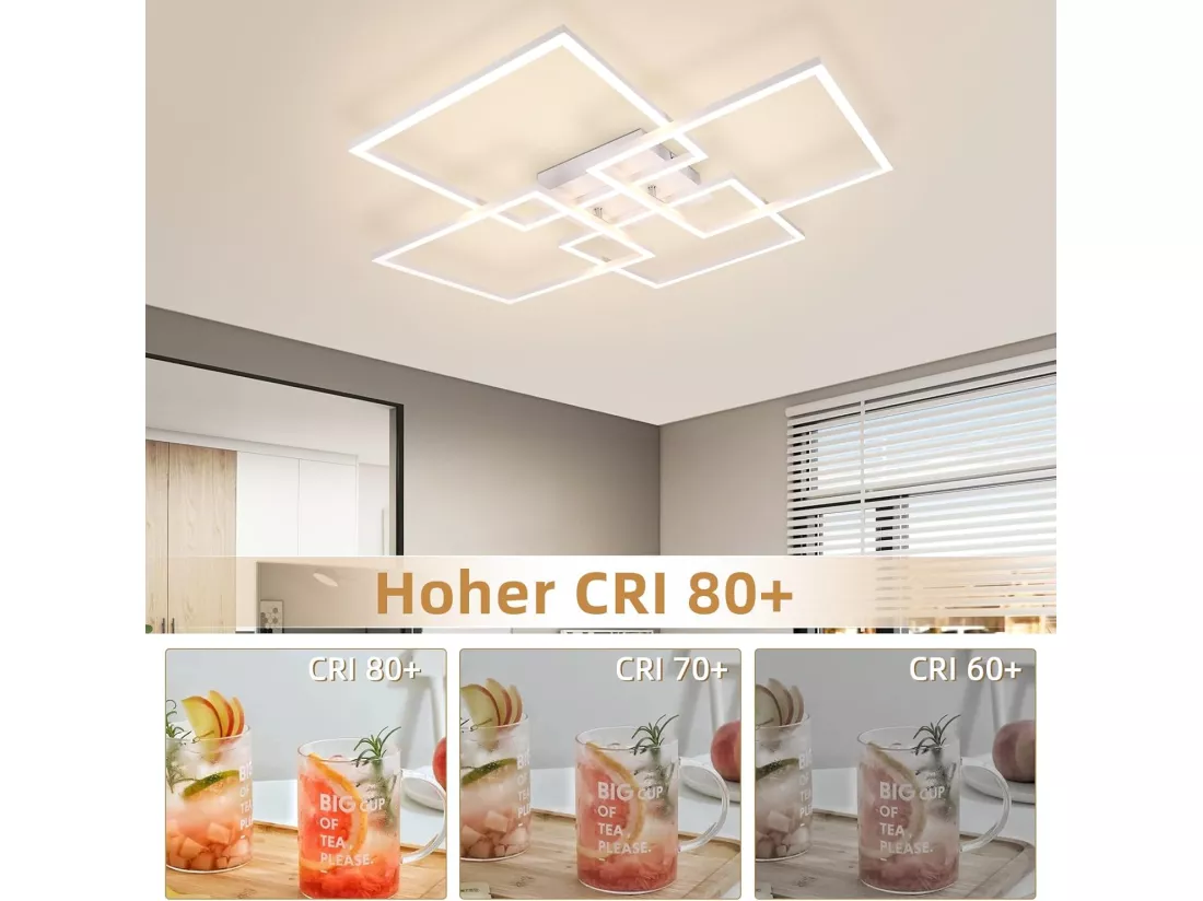 NETTLIFE plafonnier LED 4 blanc moderne 32W 3000K
