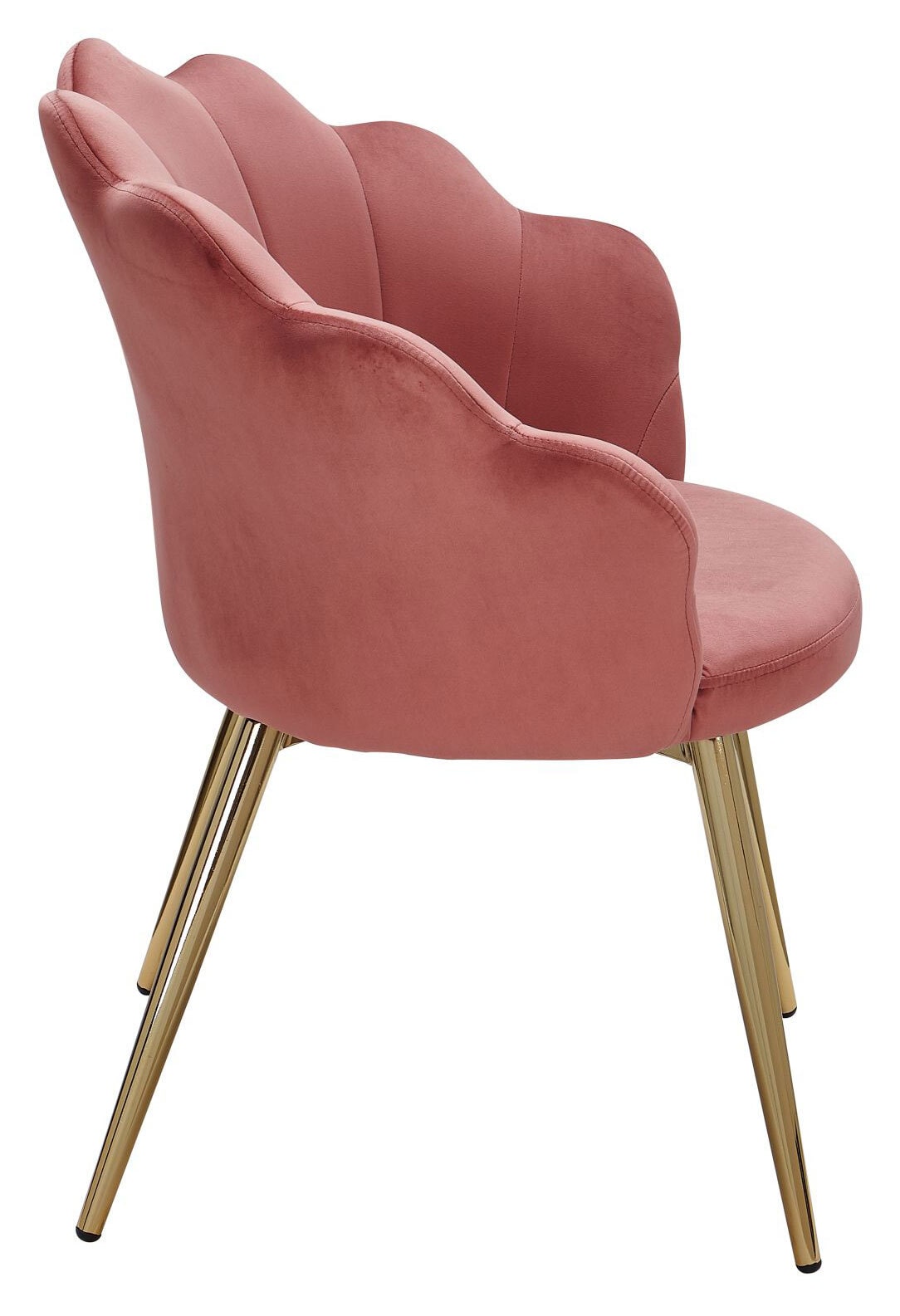 Esszimmerstuhl Samtstoff rosa/goldfarbig