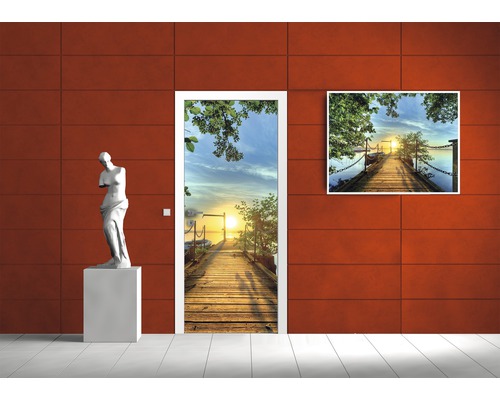 Vinyl fotobehang 2223 SKT, zelfklevend deurbehang, steiger in erker, 1-delig, 91 x 211 cm