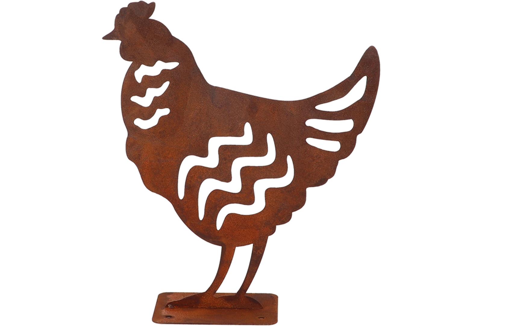 Dekofigur Huhn RostbraunGartendekoration