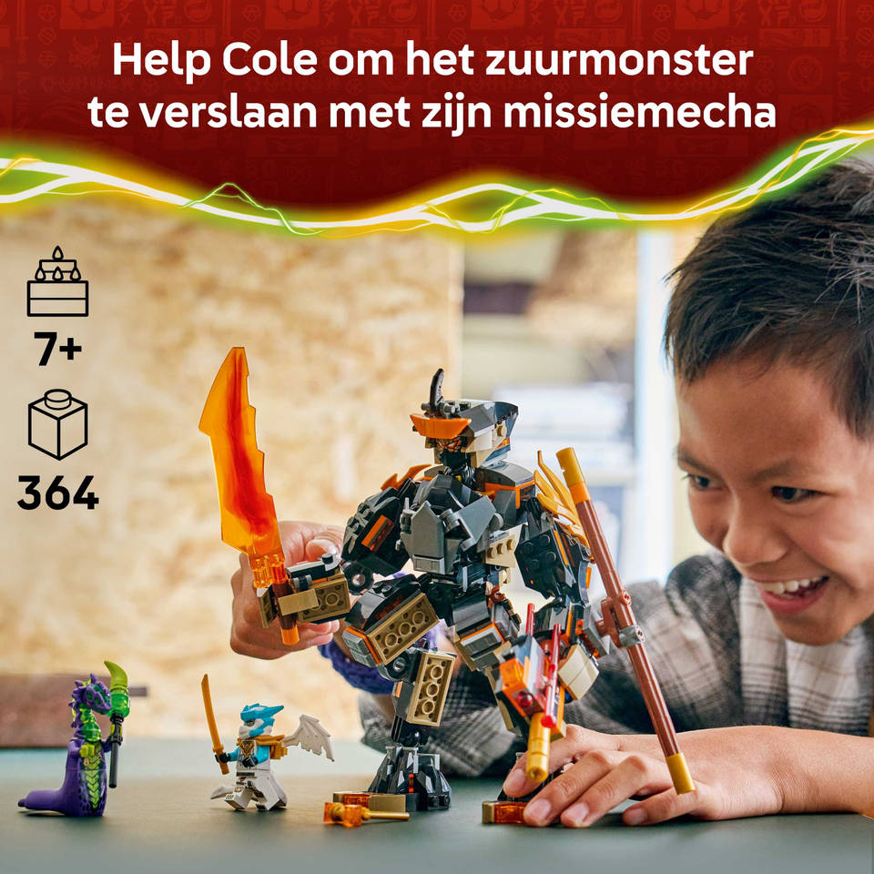 LEGO NINJAGO Cole's missiemecha en draak Zane 71854