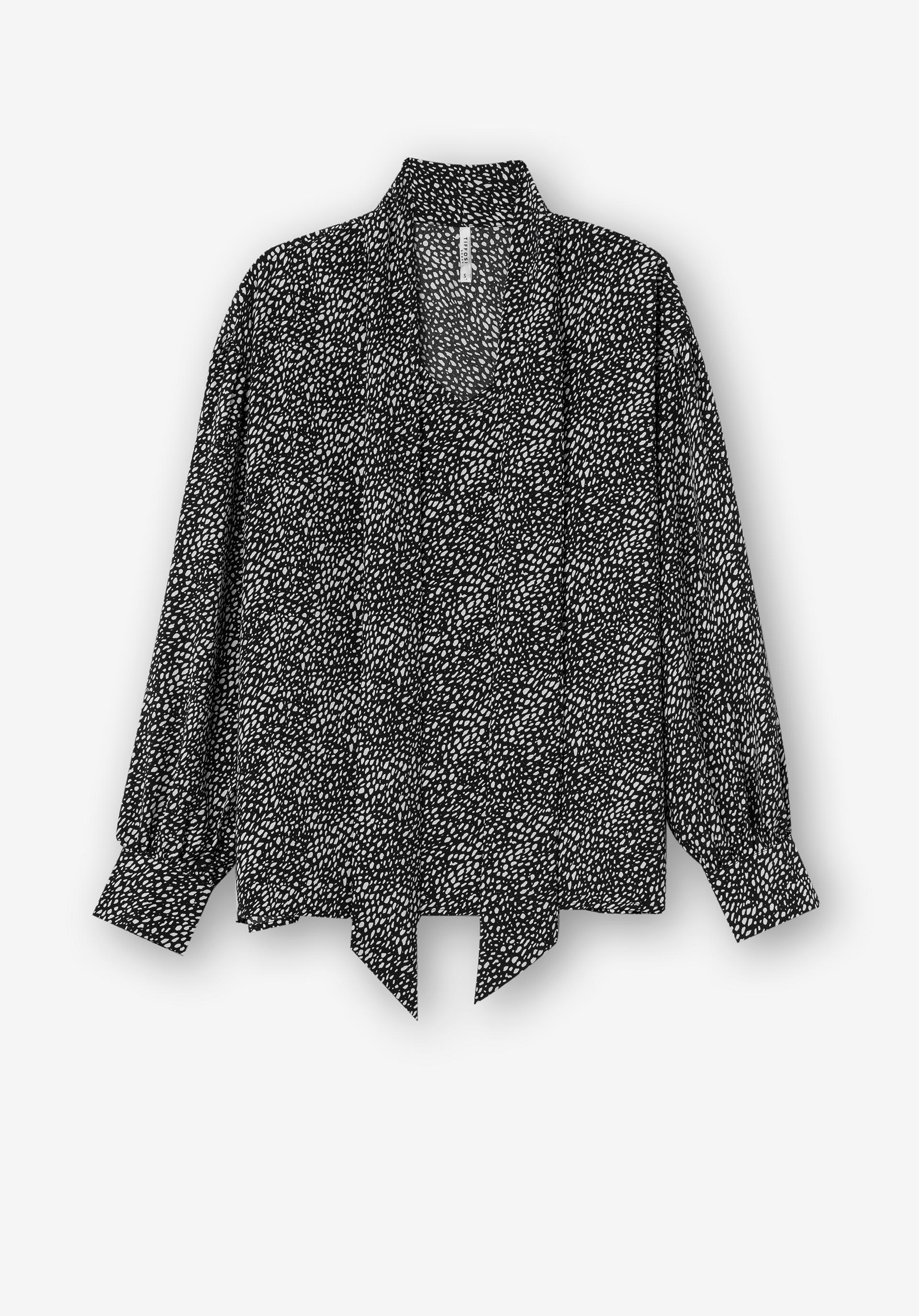Camisa Estampada com Laço