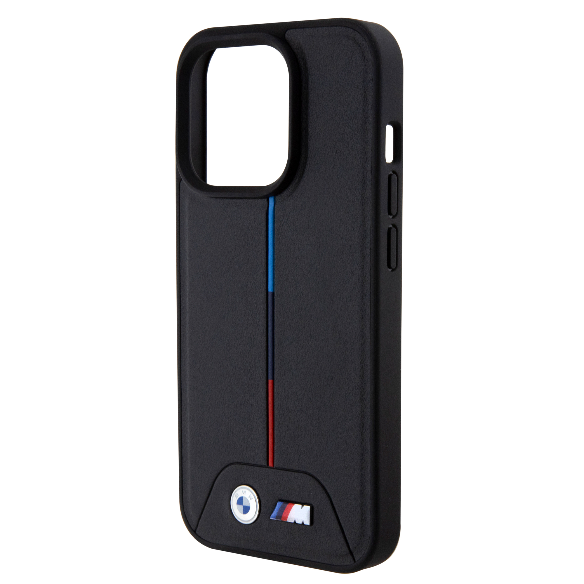 iPhone 15 Pro MagSafe Leder Hardcase Hülle Quilted Tricolor (BMHMP15L22PVTK) - Schwarz