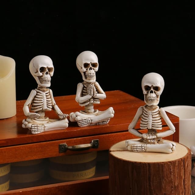 3 STK Halloween Uhyggelig Horror Ornament Skræmmende dekoration Skeletfigurer