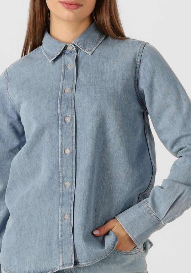donkerblauwe closed blouses classic shirt