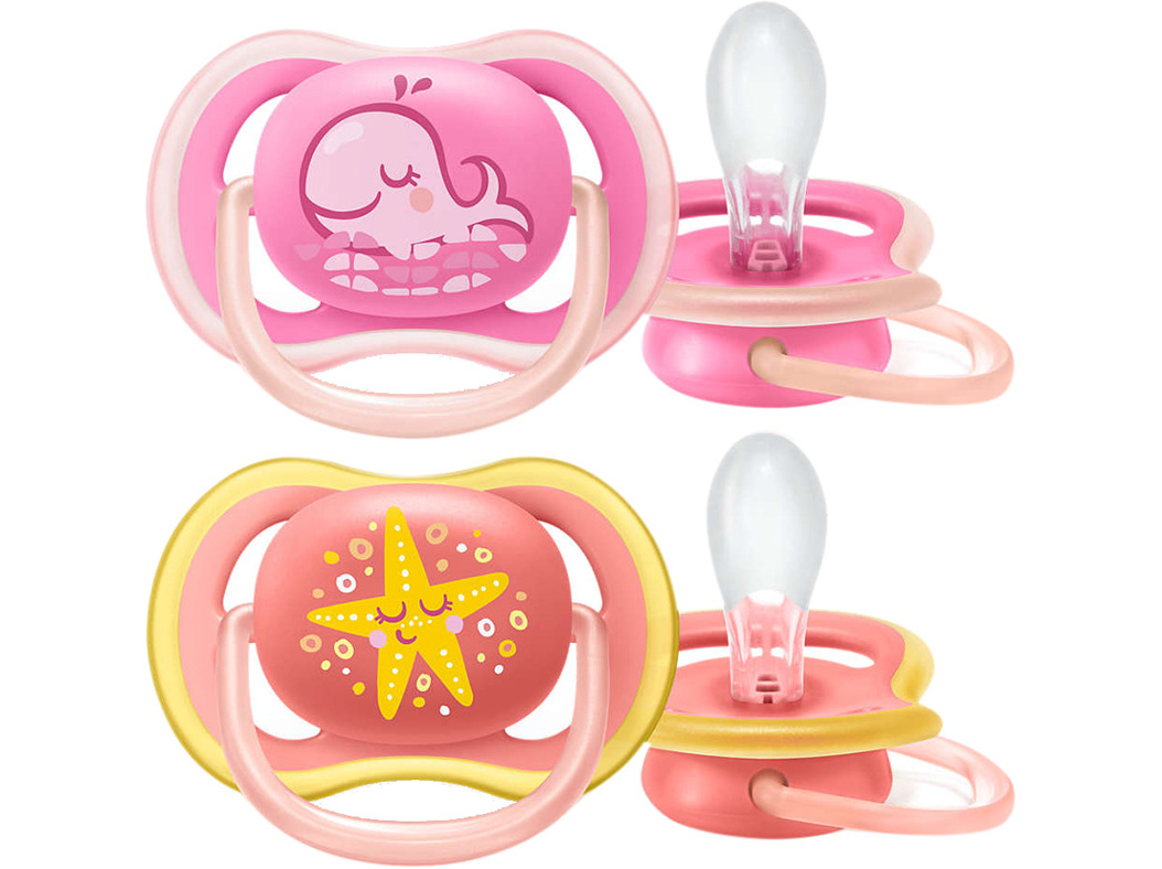CHUPETA AVENT ULTRA AIR DECO ROSA 6-18M 2UN