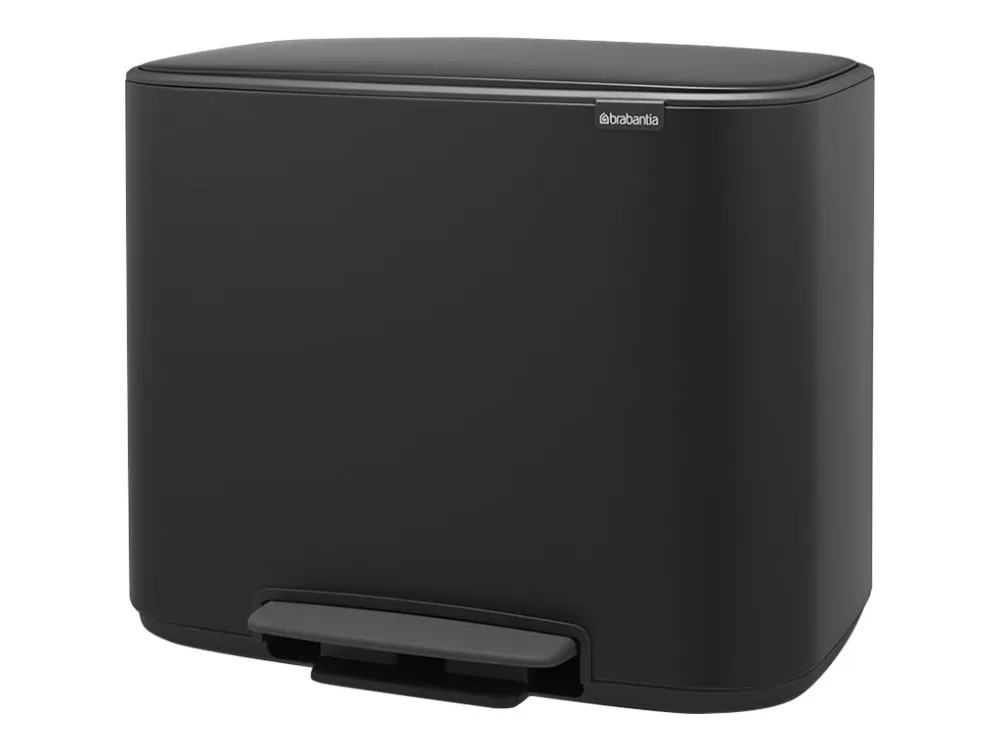 Brabantia Bo Pedal Bin - Skraldespand - fliplåg - 33 L - fodpedal - affaldsseparation - mat sort