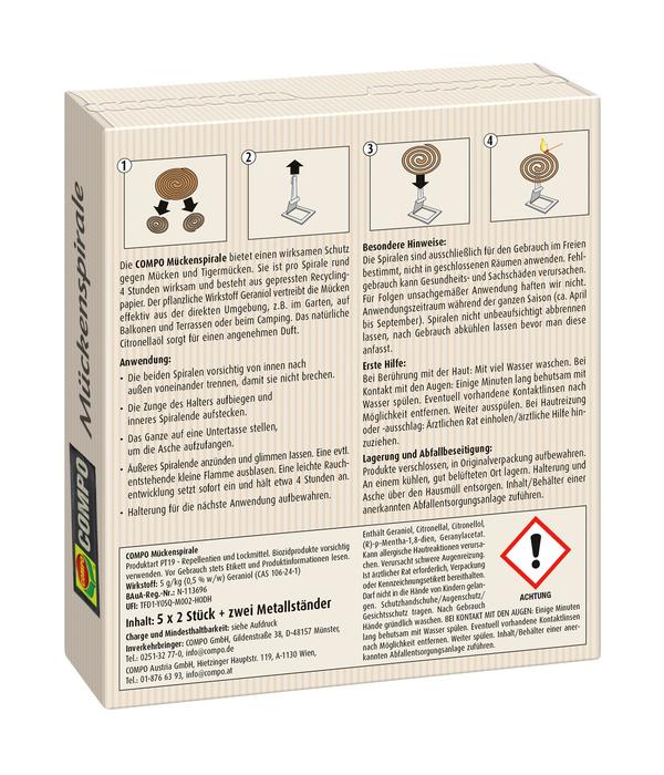 COMPO Mückenspirale mit Halterung, 10 Stk.
