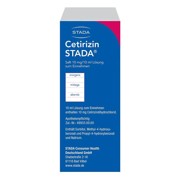 Cetirizin STADA Saft 10 mg / 10 ml, 150 ml