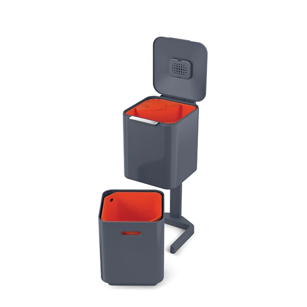 Poubelle Totem Graphite 40 L - 2 compartiments 20 L Joseph Joseph
